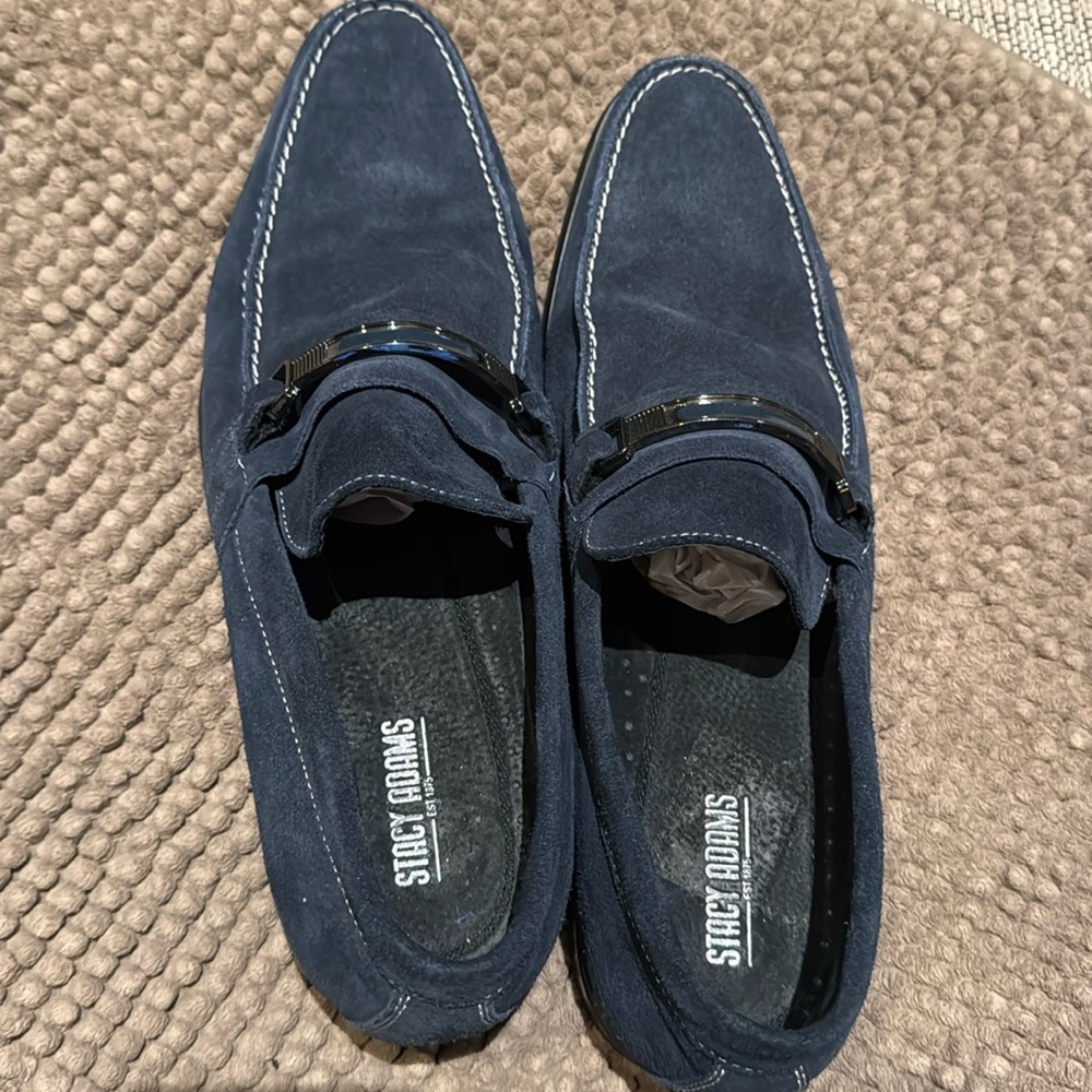 Stacy Adams size 11 men’s slip-on blue suede ￼